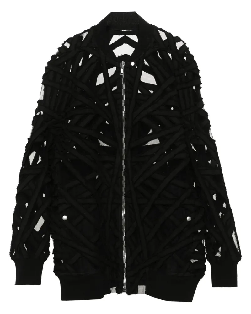 Rick Owens Peter Flight Oversized-Jacke mit Riemendetail - Schwarz Schwarz