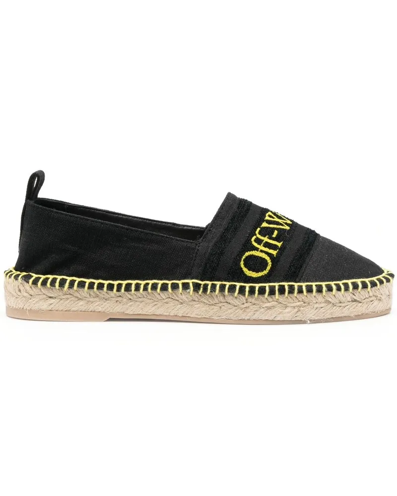 OFF-WHITE Espadrilles mit Logo-Stickerei Schwarz