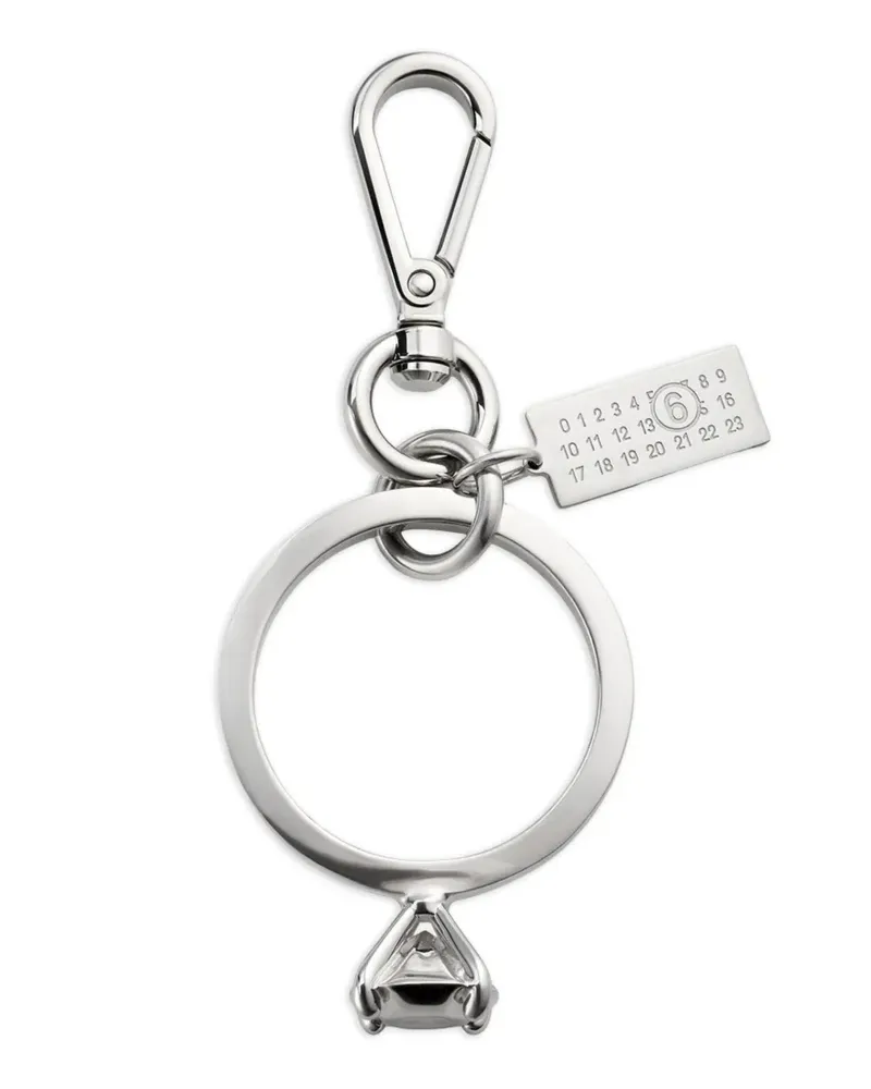 Maison Margiela polished palladium clip keyring - Silber Silber