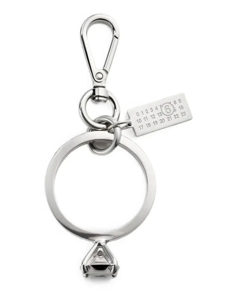 Maison Margiela polished palladium clip keyring - Silber Silber