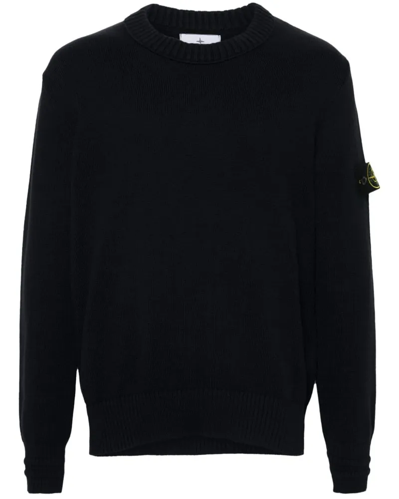 Stone Island Pullover mit Kompass-Patch - Blau Blau