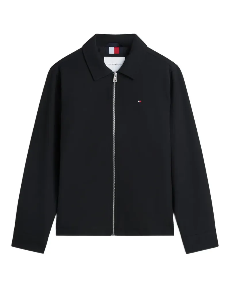 Tommy Hilfiger logo-patch zip-up jacket - Schwarz Schwarz