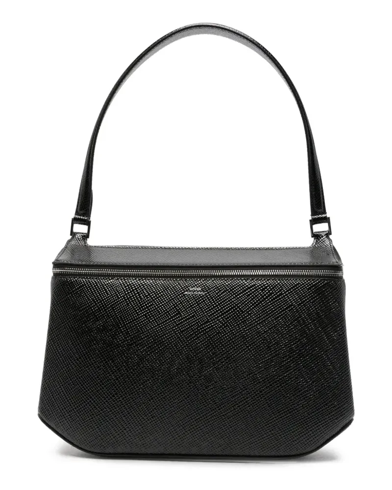 Totême Clip Schultertasche aus Palmellato-Lackleder - Schwarz Schwarz