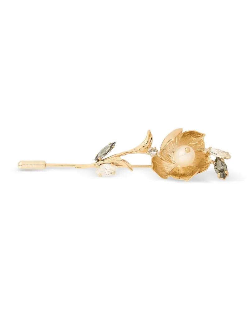 Erdem Floral pearl brooch - Gold Gold