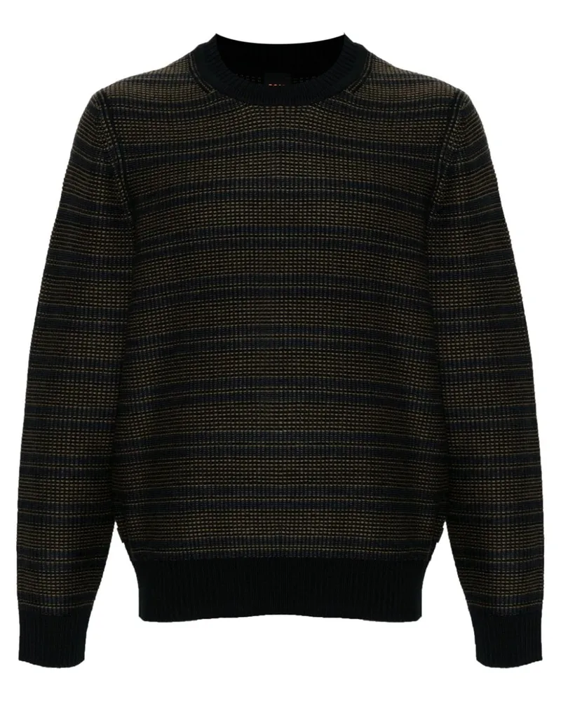 HUGO BOSS Gestreifter Pullover - Grün Grün