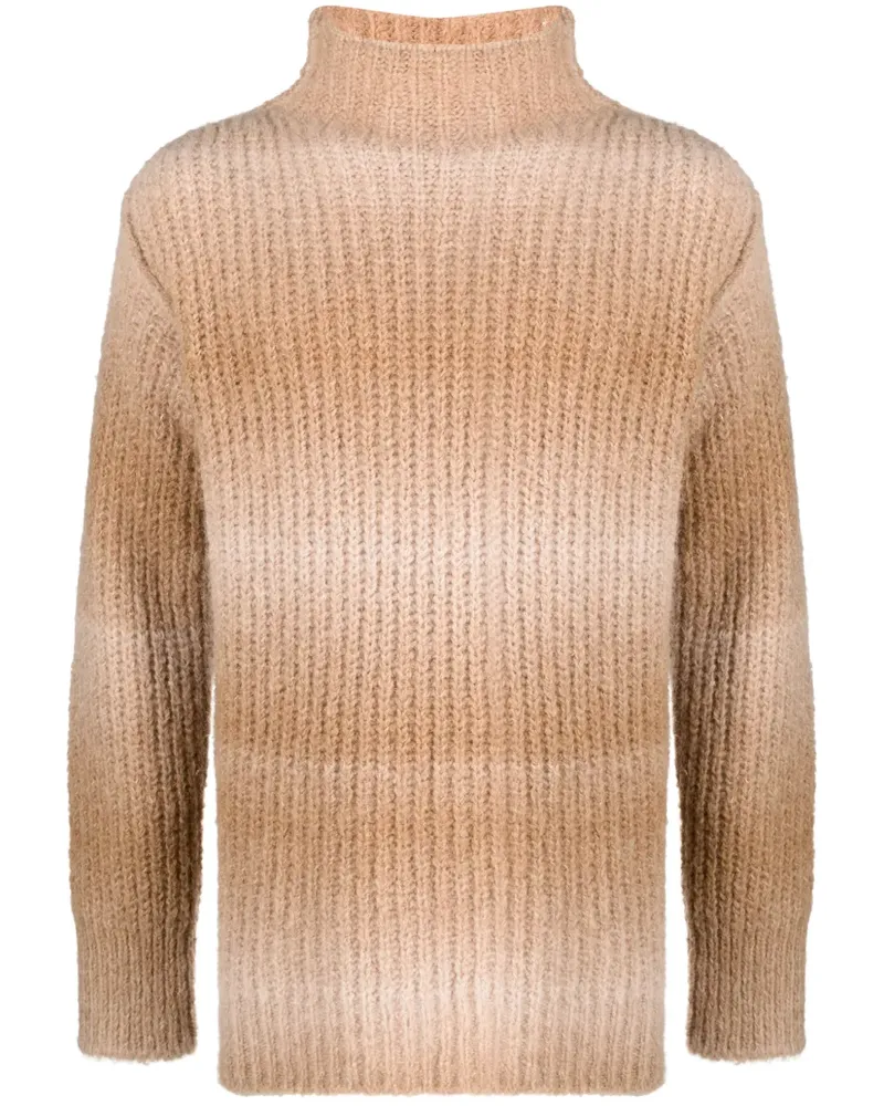 Roberto Collina Rollkragenpullover mit Farbverlauf-Optik - Braun Braun