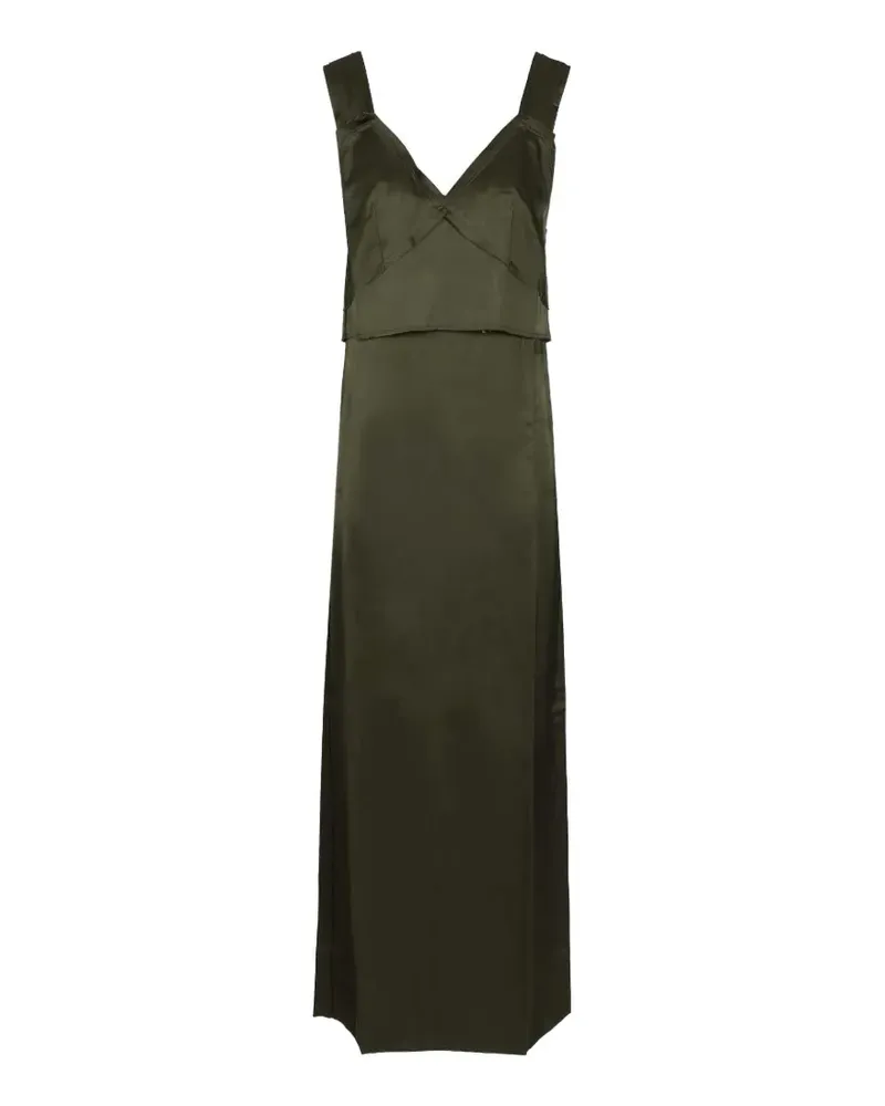 Totême Spaghettikleid mit V-Ausschnitt - Grün Grün