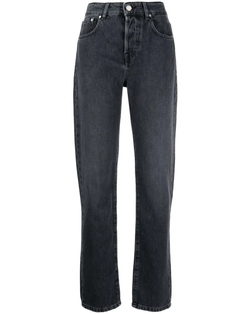 Trussardi Gerade High-Waist-Jeans - Schwarz Schwarz