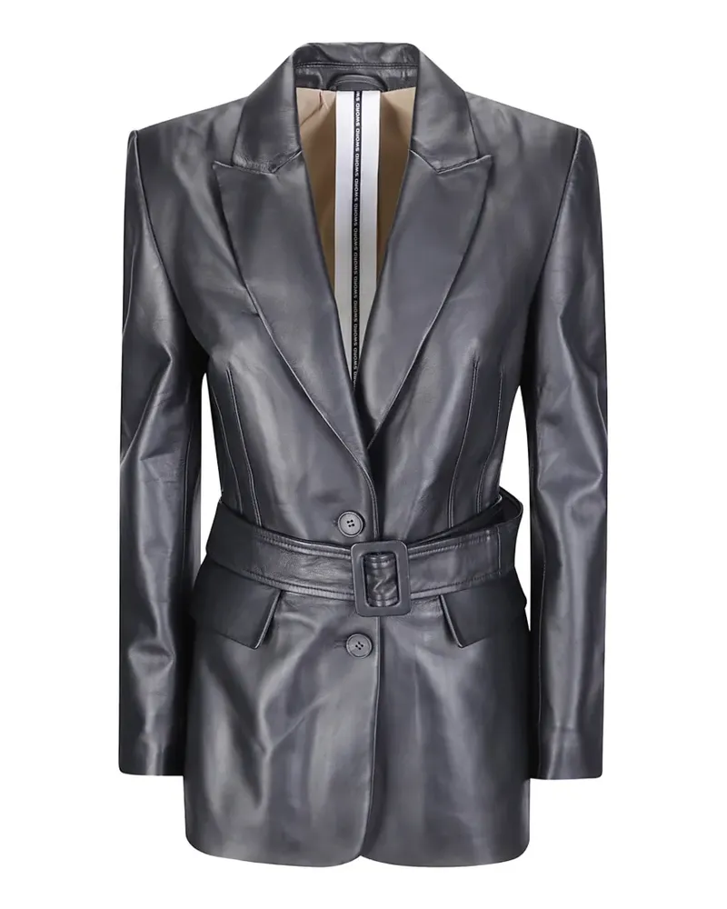 s.w.o.r.d 6.6.44 belted leather jacket - Schwarz Schwarz