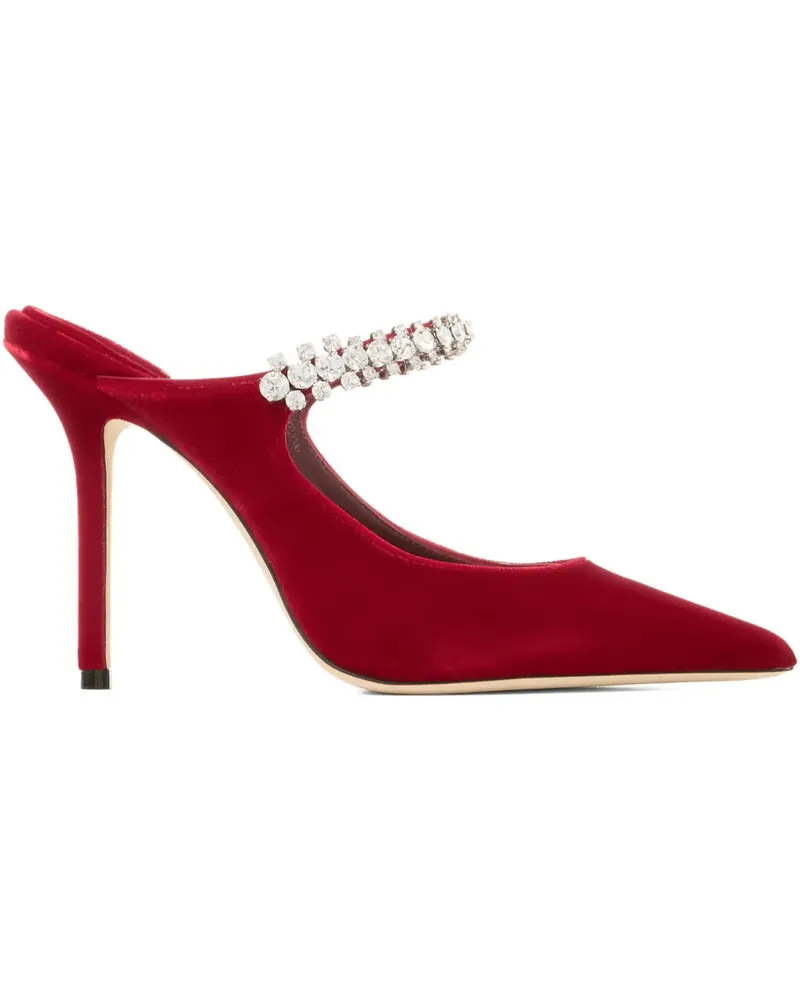 Jimmy Choo 10mm crystal-embellished pointed mules - Rot Rot