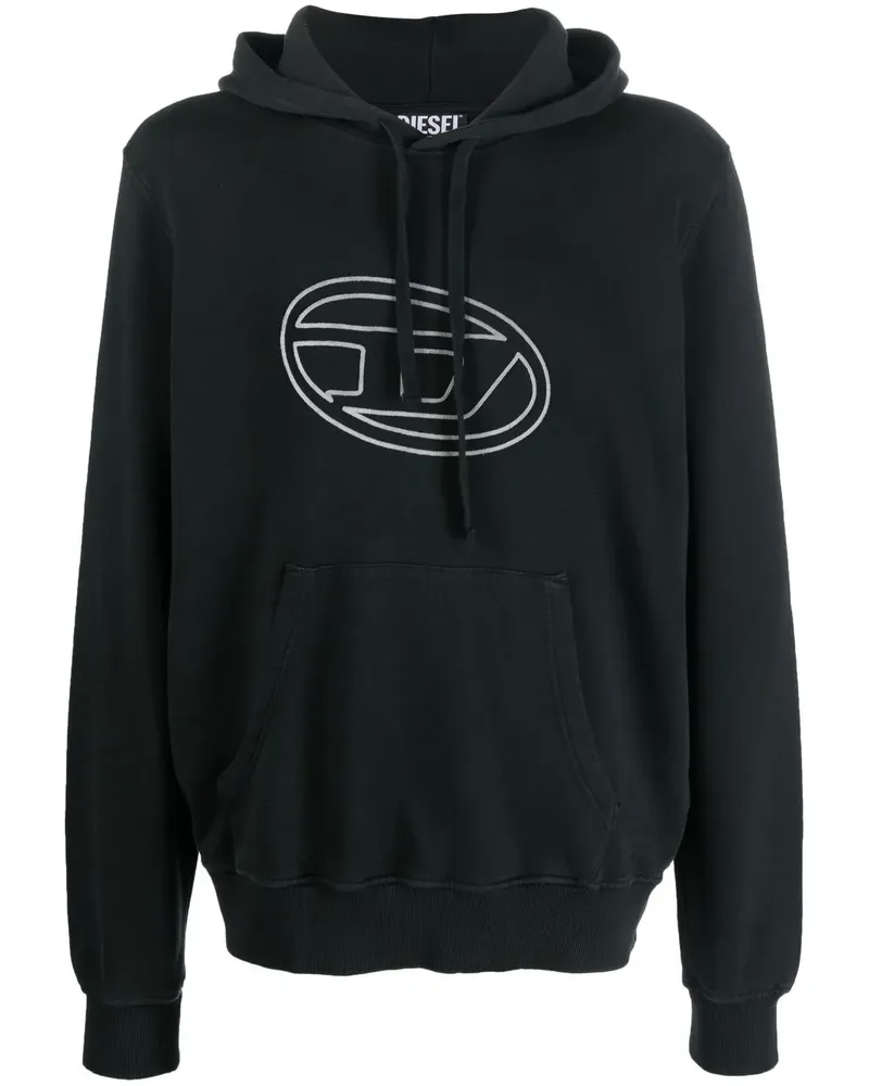 Diesel Hoodie mit Logo-Print - Schwarz Schwarz