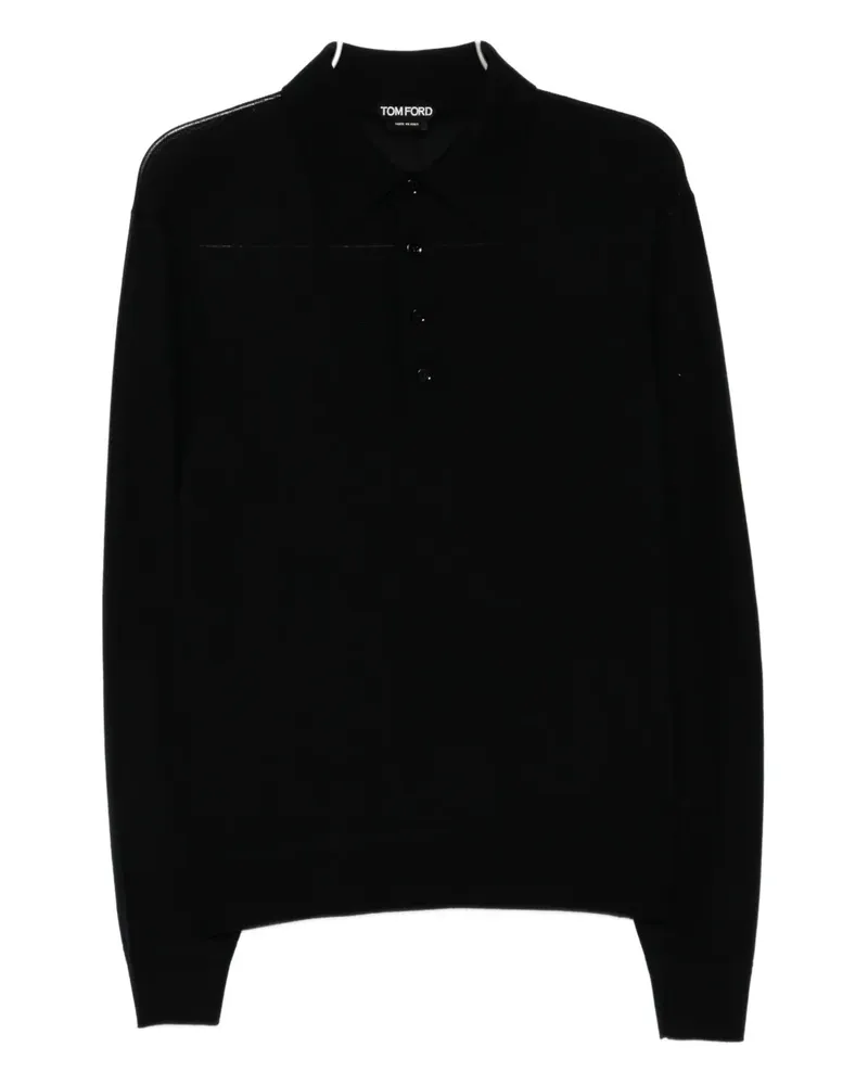 Tom Ford wool polo shirt - Schwarz Schwarz