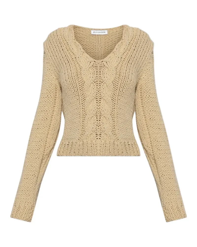Jil Sander Pullover mit Zopfmuster - Nude Nude