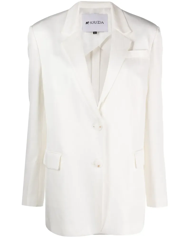 KRIZIA Einreihiger Blazer - Weiß Weiß