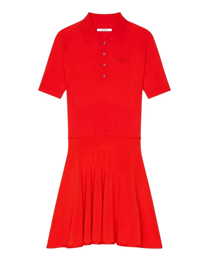 Givenchy polo-collar pleated mini dress - Rot Rot