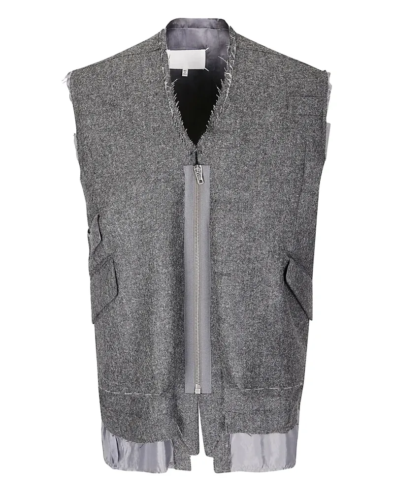Maison Margiela Weste mit ausgefransten Kanten - Grau Grau