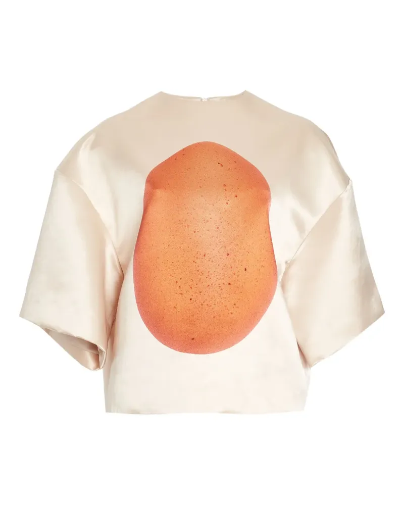 A.W.A.K.E. Bluse mit Ei-Print - Nude Nude
