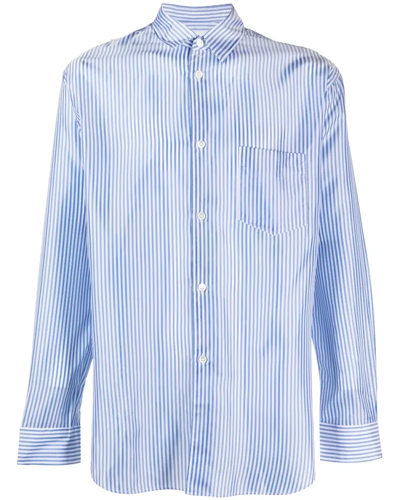 Comme des Garçons Gestreiftes Hemd - Blau Blau