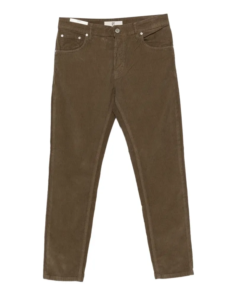 PT TORINO corduroy-effect trousers - Braun Braun