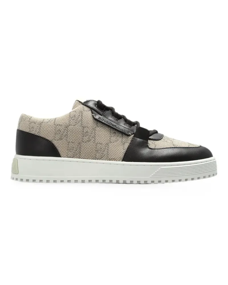 Emporio Armani Sneakers mit Monogramm-Print - Nude Nude