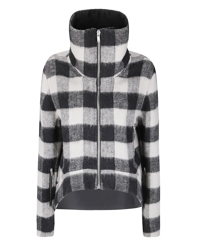 Rick Owens Karierte Exploder Jacke mit Reißverschluss - Schwarz Schwarz
