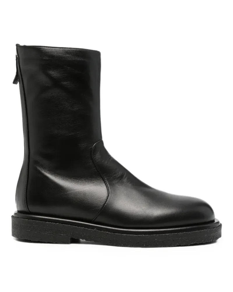 POMME D'OR rear zip-fastening leather ankle boots - Schwarz Schwarz