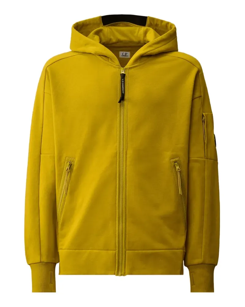 C.P. Company logo-appliqué zip-up hoodie - Gelb Gelb