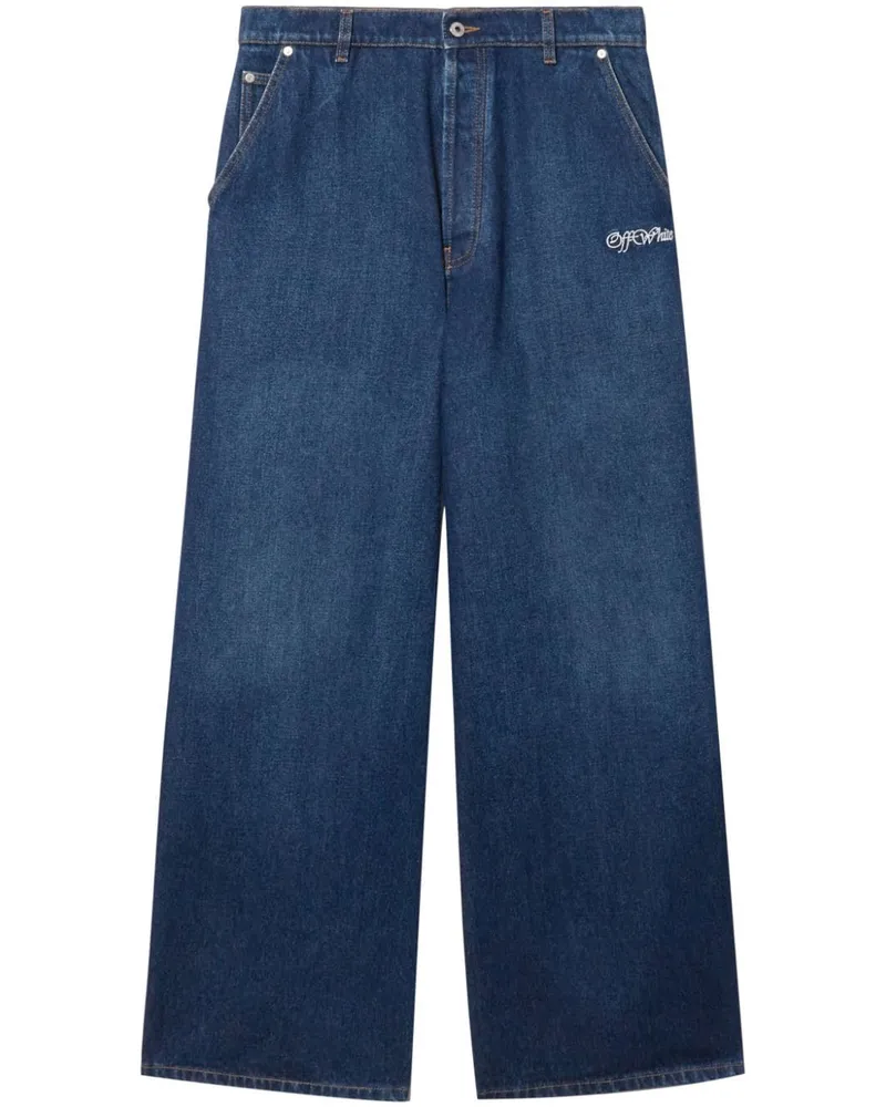 OFF-WHITE Jeans mit Logo-Stickerei - Blau Blau