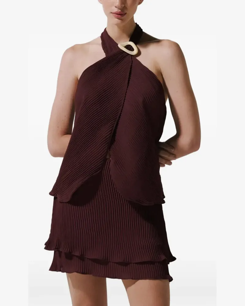 Baobab Collection Asymmetrisches Lira Oberteil mit Falten - Rot Rot
