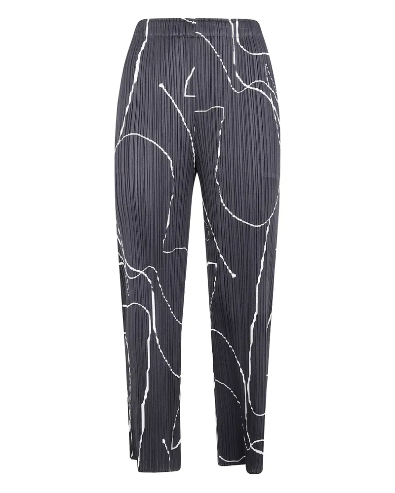 Issey Miyake elasticated-waistband pleated trousers - Schwarz Schwarz