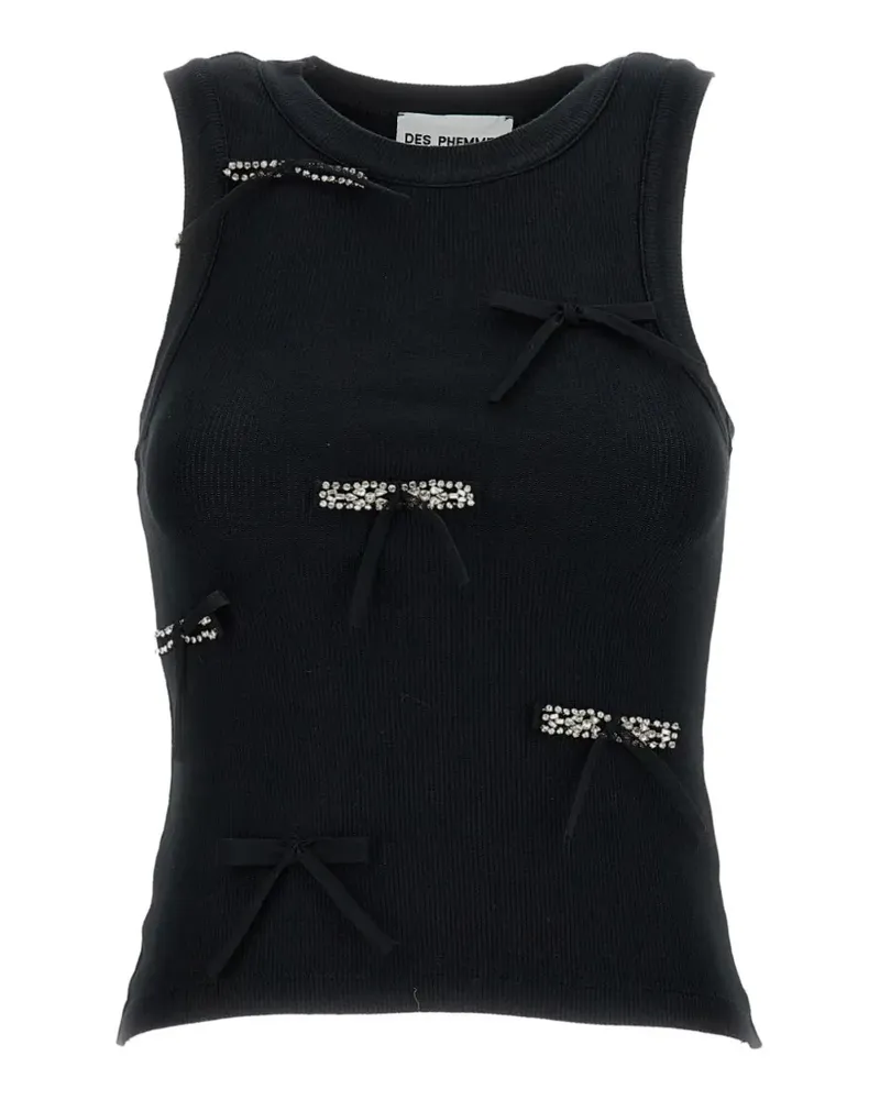 Des Phemmes Top mit Schleife - Schwarz Schwarz