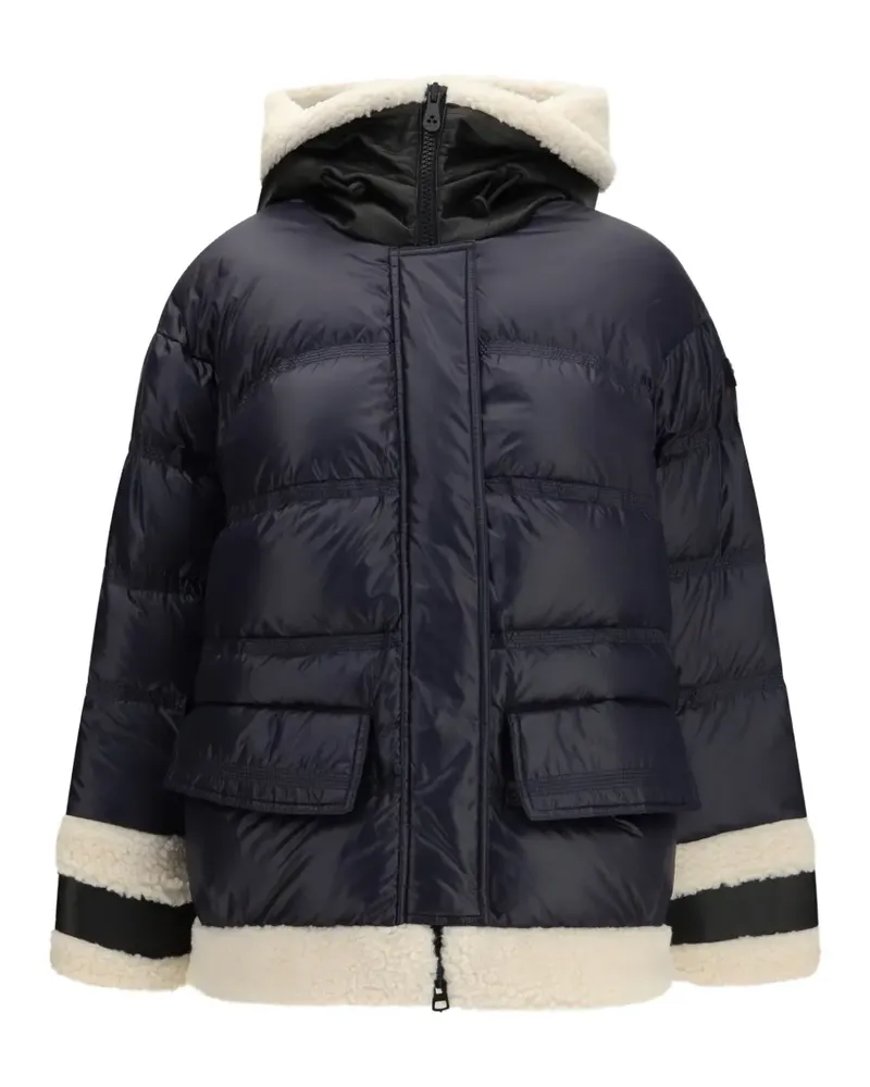 Peuterey faux-fur trim puffer jacket - Blau Blau