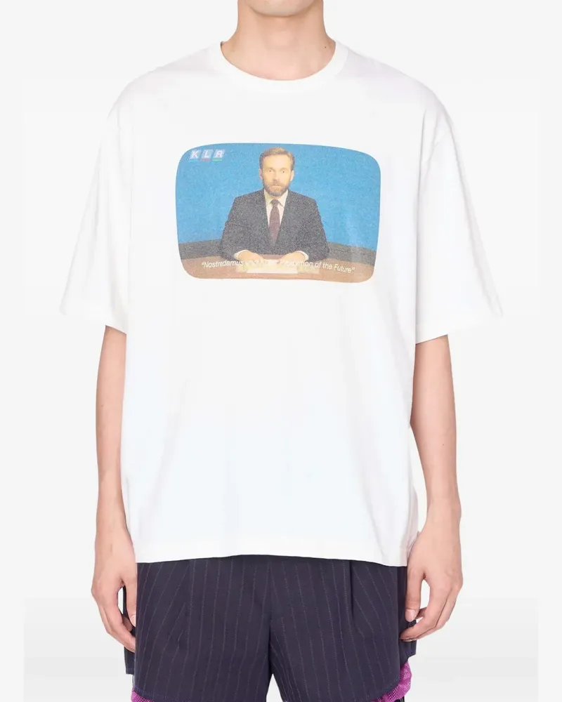 kolor T-Shirt mit grafischem Print - Weiß Weiß