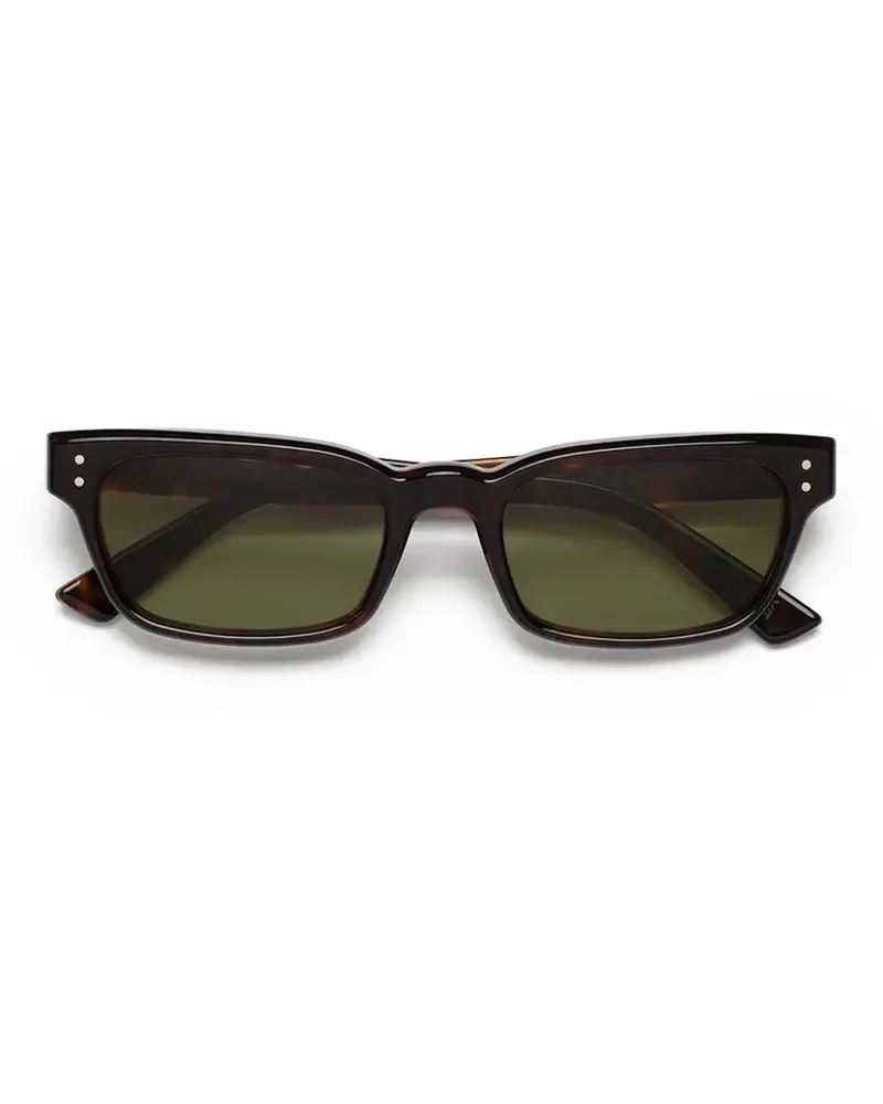 Marni tortoiseshell-effect rectangle-frame sunglasses - Braun Braun
