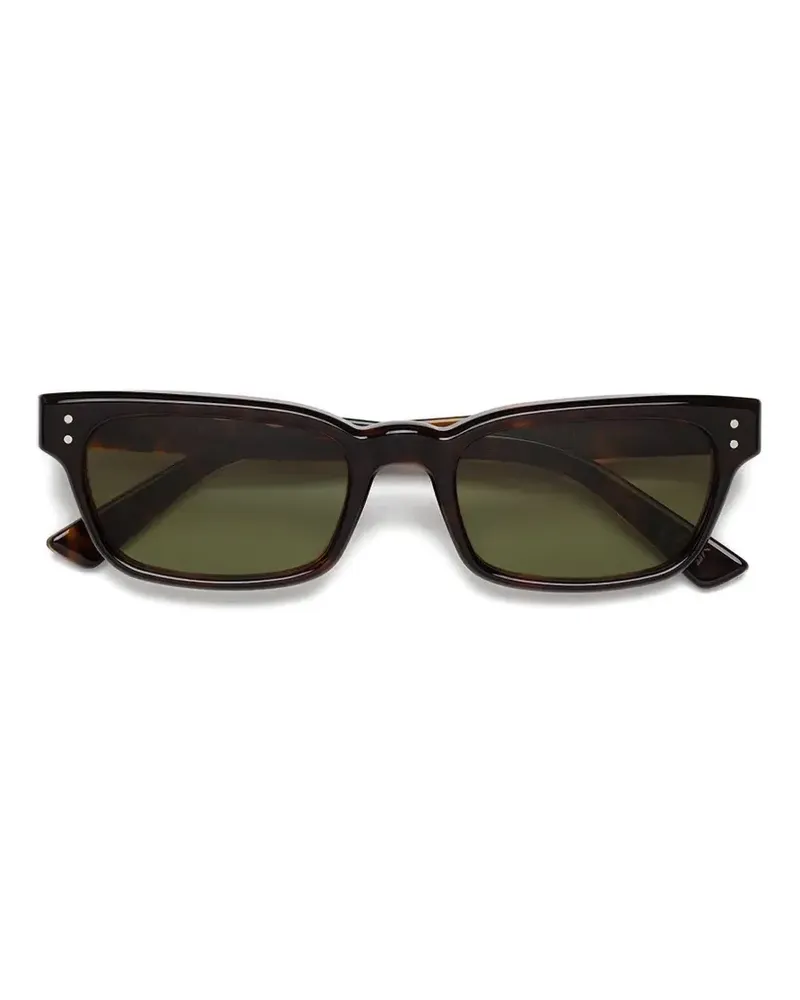 Marni tortoiseshell-effect rectangle-frame sunglasses - Braun Braun
