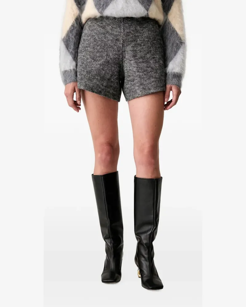 Silvian Heach brushed-effect high-waist shorts - Grau Grau