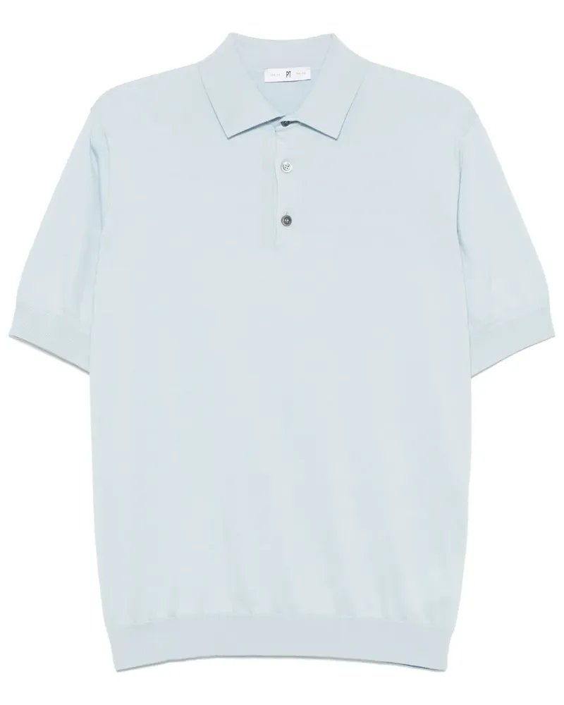PT TORINO Fein gestricktes Poloshirt - Blau Blau
