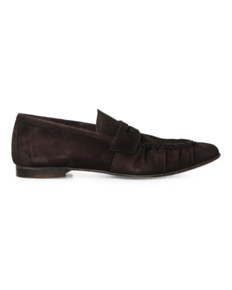 Giuliano Galiano Jacob ruched loafers - Braun Braun