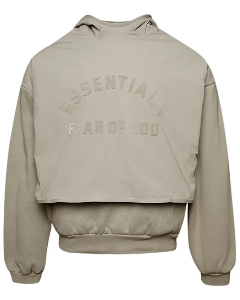 Fear of God Fleece-Hoodie im Layering-Look mit Logo-Print - Nude Nude
