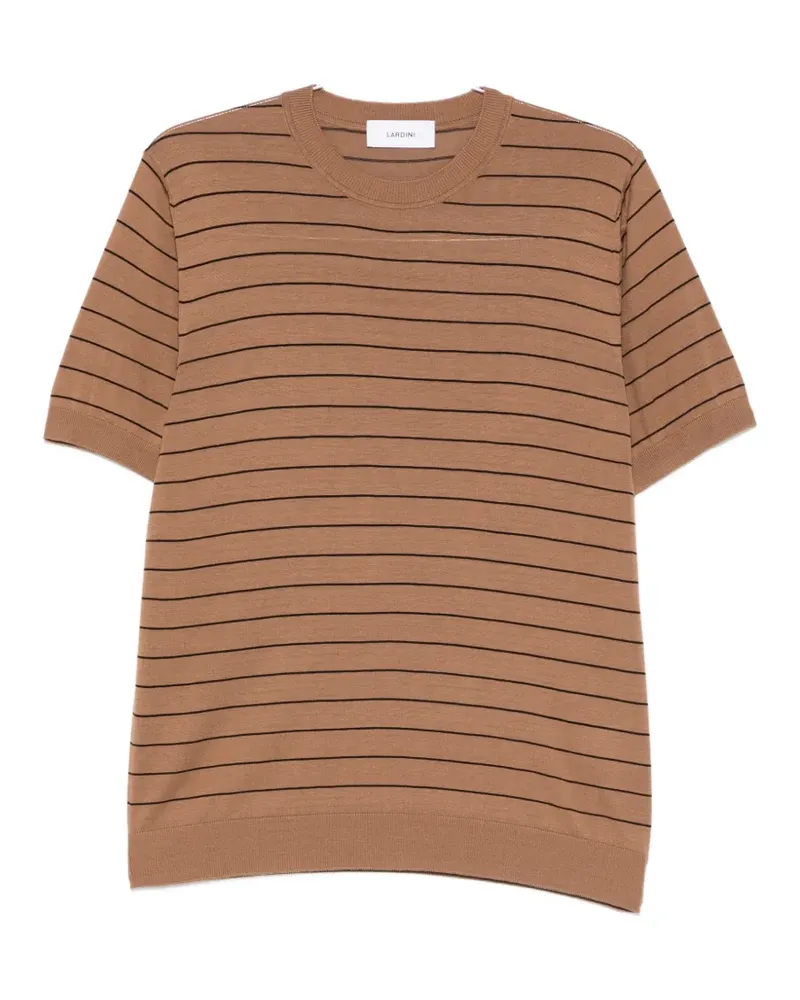 LARDINI striped knit T-shirt - Braun Braun