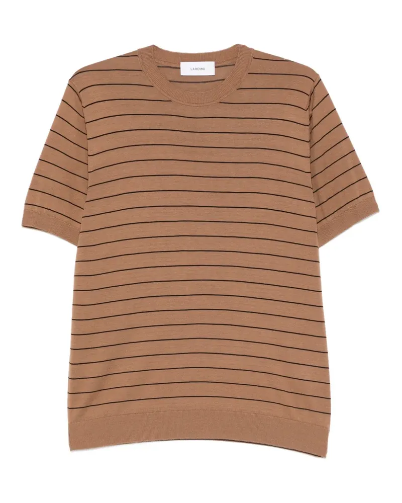 LARDINI striped knit T-shirt - Braun Braun