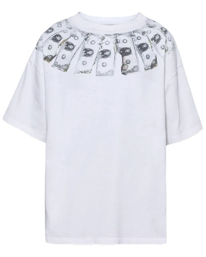 SAINT MXXXXXX T-Shirt mit Geld-Print Weiß