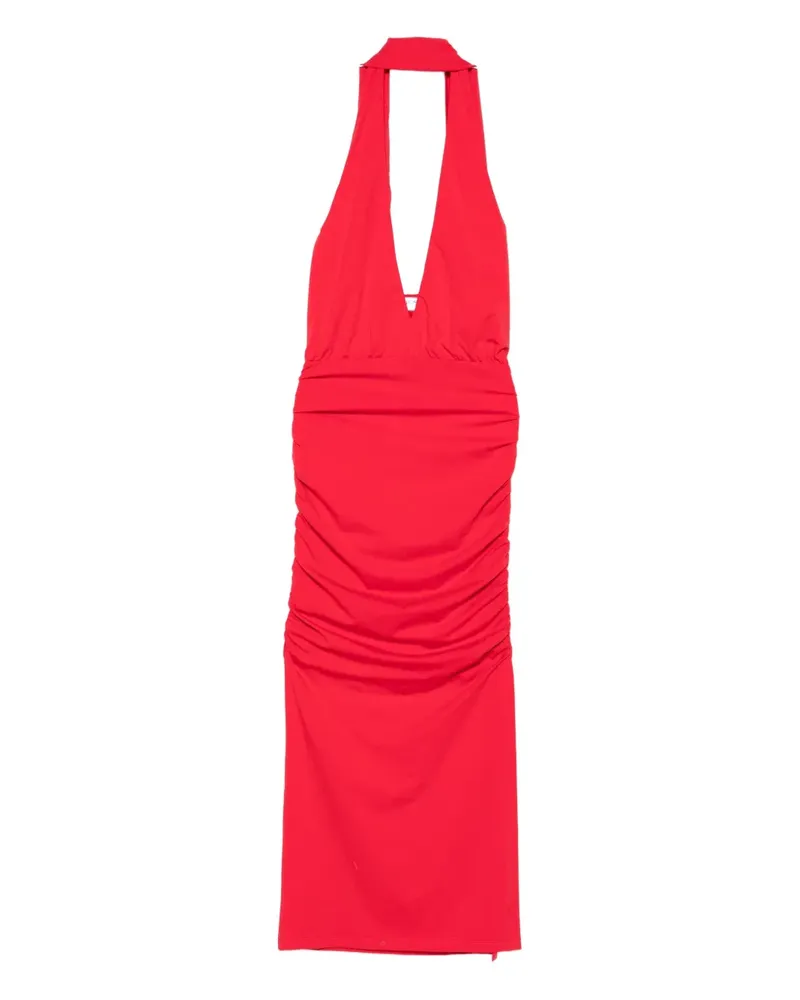 Rowen Rose Maxikleid mit V-Ausschnitt - Rot Rot