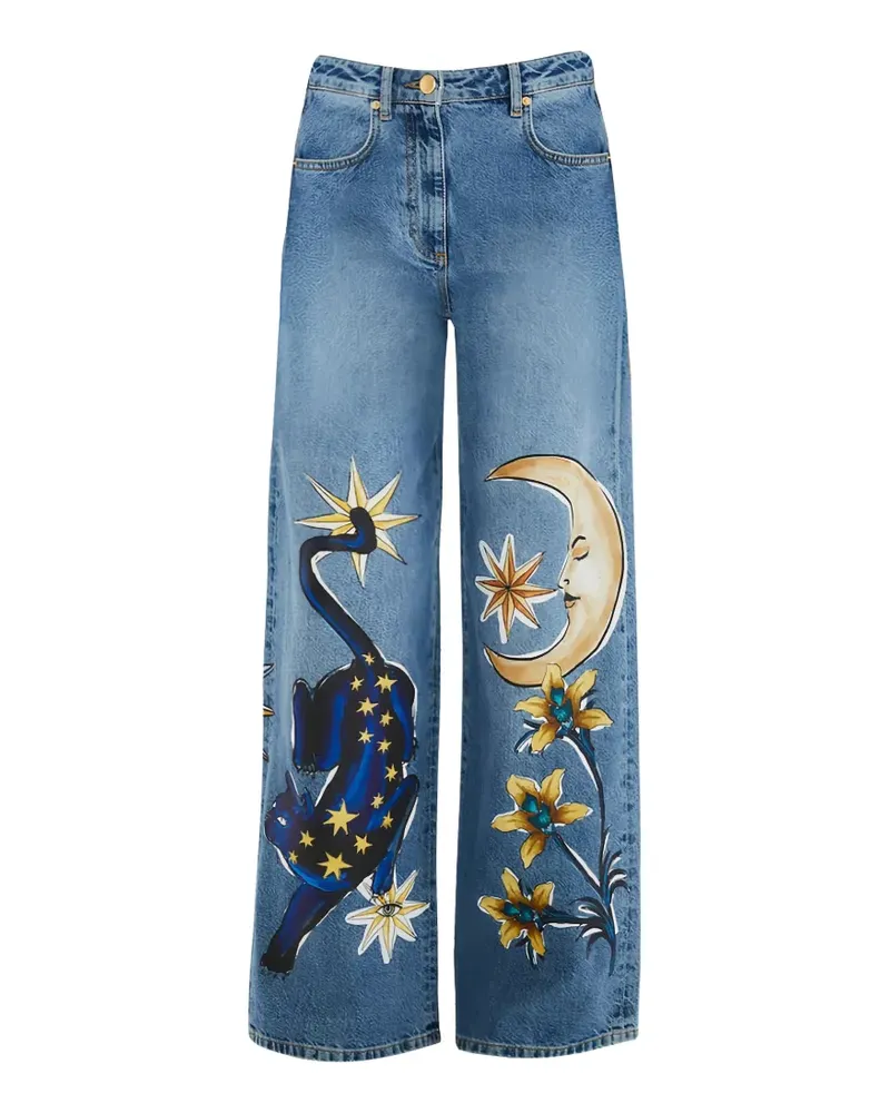 FARM Rio Hose mit Sterne- und Mondprint - Blau Blau