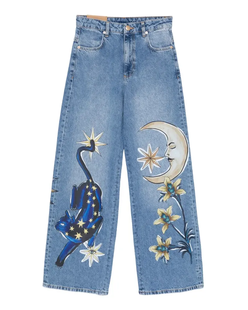 FARM Rio Hose mit Sterne- und Mondprint - Blau Blau
