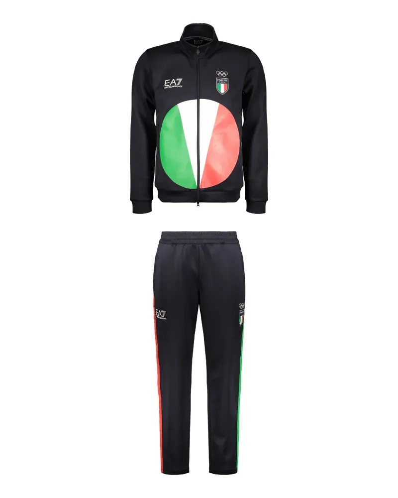 EA7 Jogginganzug mit grafischem Print - Schwarz Schwarz