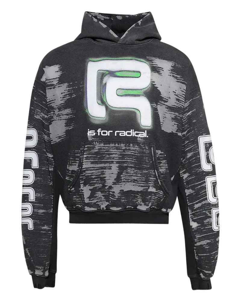 RRR123 graphic-print hoodie - Grau Grau