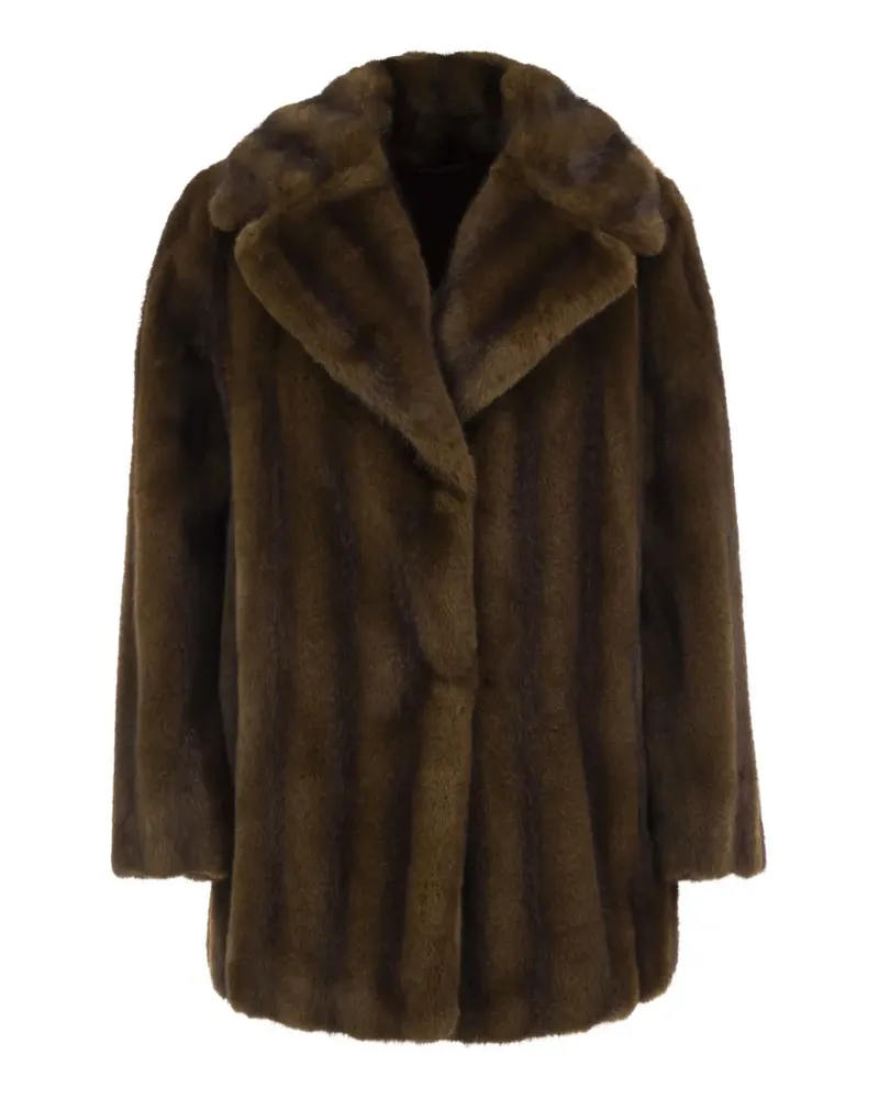 Max Mara faux-fur shawl-collar coat - Braun Braun