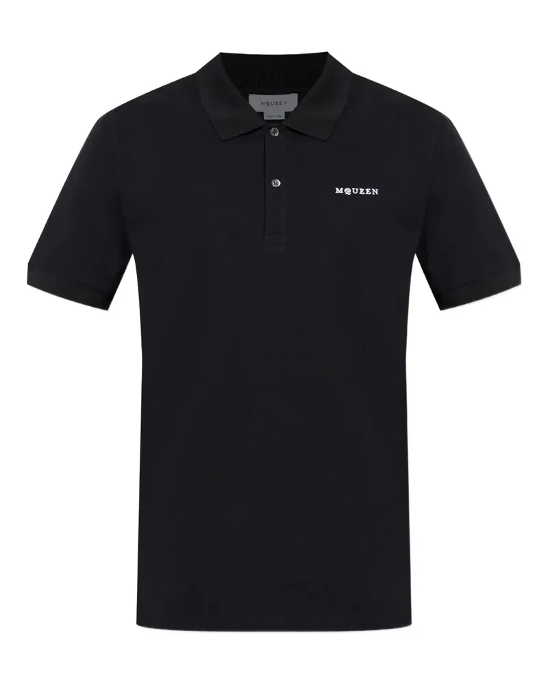 Alexander McQueen Poloshirt mit Logo-Stickerei - Schwarz Schwarz