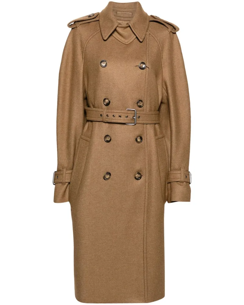 SPORTMAX Doppelreihiger Trenchcoat - Nude Nude